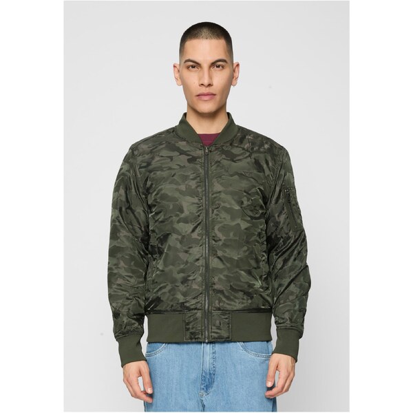 Urban Classics Tónová maskáčová bomber bunda tmavo olivová 50637609