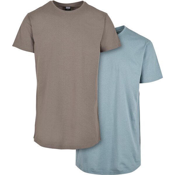 Urban Classics Pre-Pack Shaped Long Tee 2-Pack Asphalt/Powder Blue 50658060