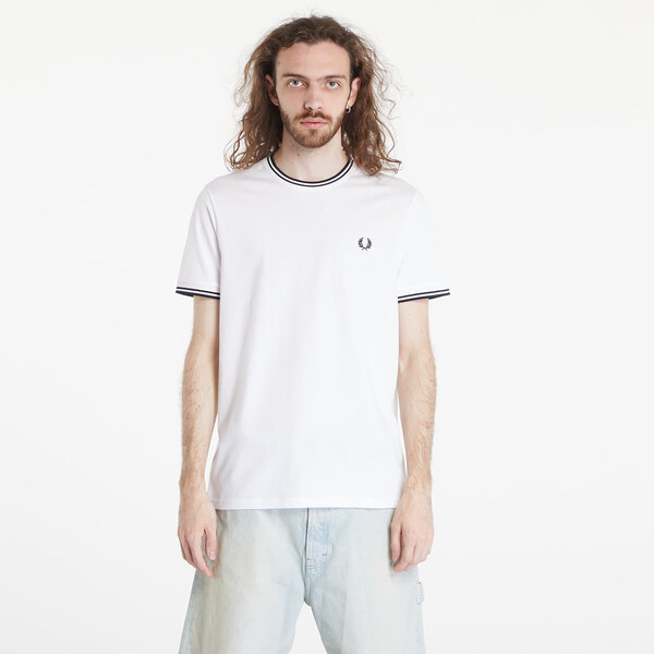 Tričko FRED PERRY Twin Tipped T-Shirt White XL 54708999