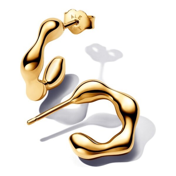 Pandora Pozlátené kruhové náušnice Essence Shine 263269C00 66592222