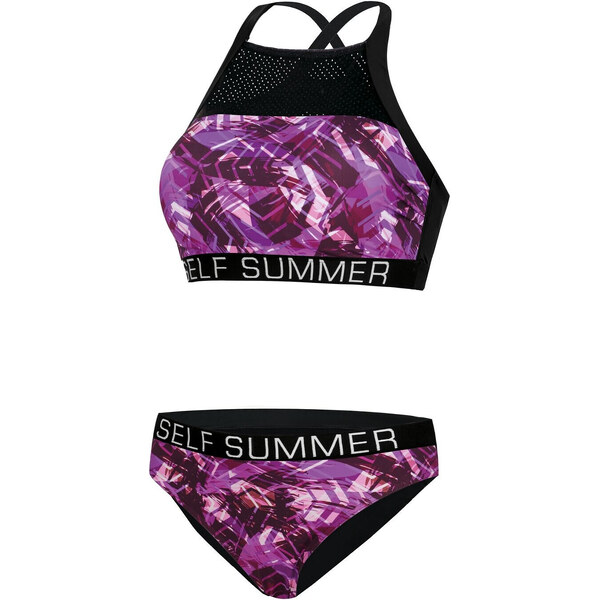 Dámske dvojdielne plavky S47F fialovo-čierne - Self 64163242