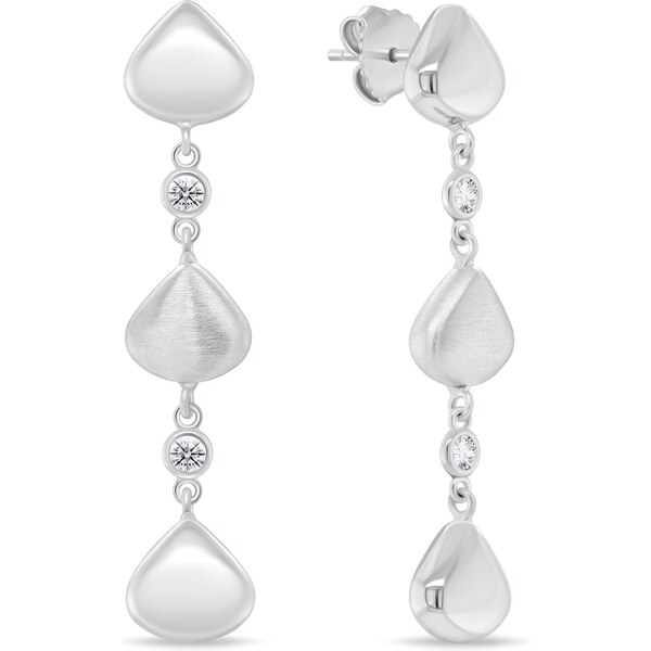 Brilio Silver Slušivé visiace strieborné náušnice EA1038W 66585806