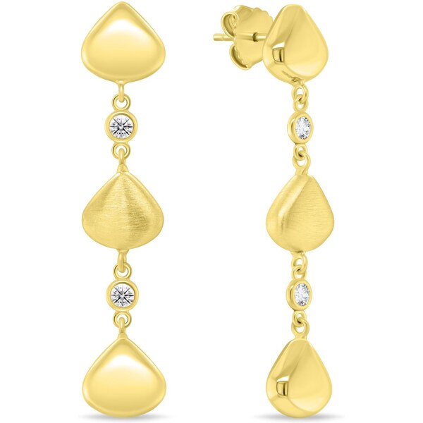 Brilio Silver Slušivé visiace pozlátené náušnice EA1038Y 66594582