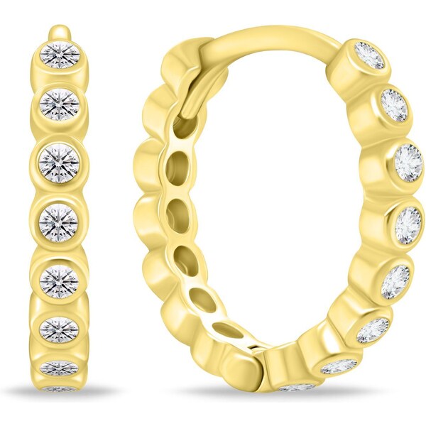 Brilio Silver Očarujúce pozlátené kruhy so zirkónmi EA1041Y 66584742