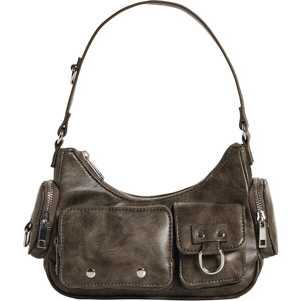 Bershka Kabelka na rameno sivá 54799928