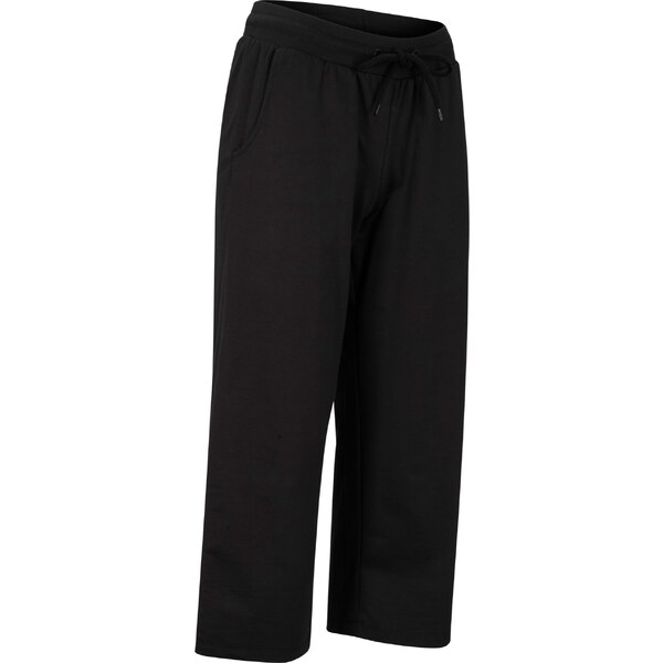 bonprix Tepláky z bio bavlny, 3/4-dĺžka, farba čierna 50747675