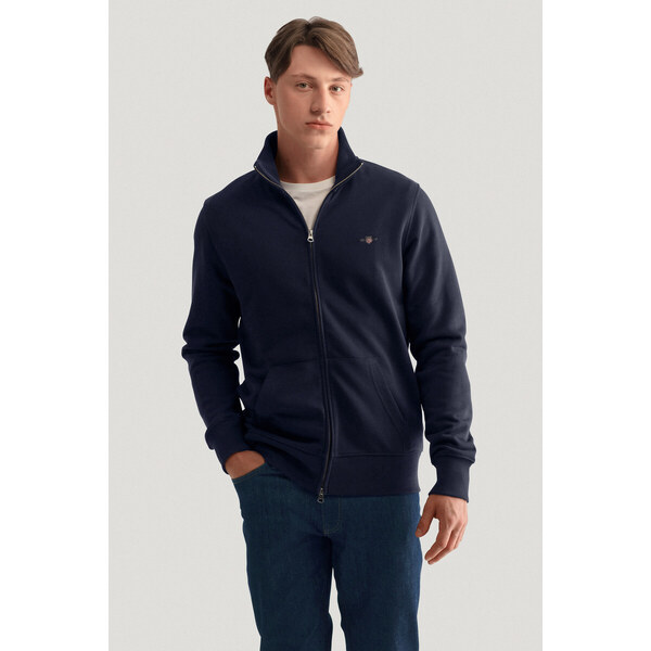 MIKINA GANT REG SHIELD FULL ZIP SWEAT EVENING BLUE 55856980