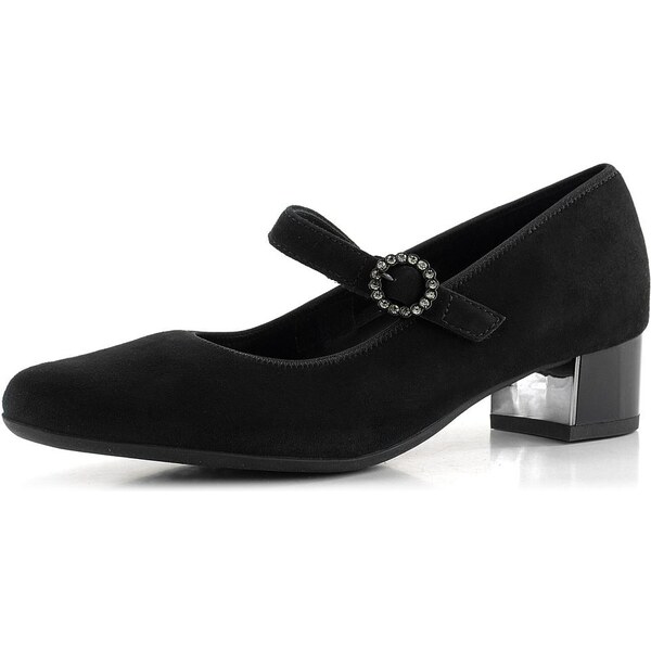 Ara širšie semišové lodičky s priehlavkovým pásikom Nizza Schwarz 12 62752173