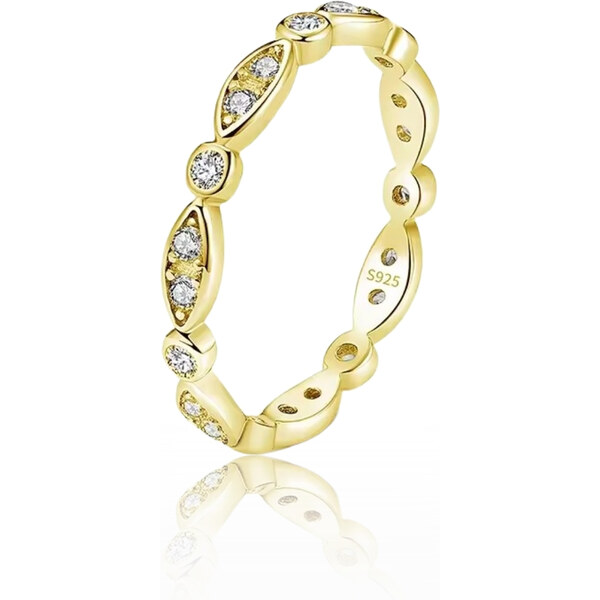 MAJYA Strieborný prsteň REEVA pozlátený 11023/6 64581971