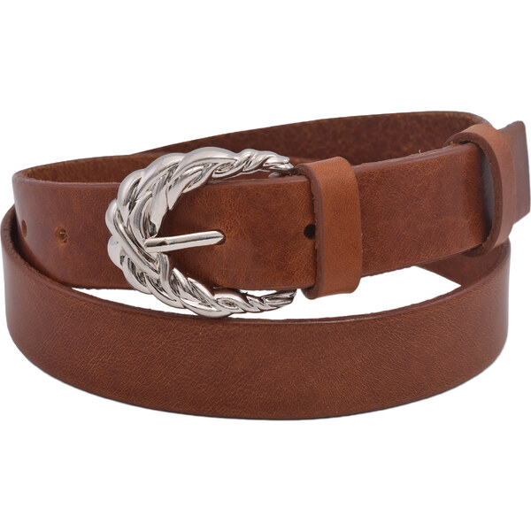 Mercucio Kožený dámsky opasok 721-30-21 koňak hladký pracka Vilma 64507525