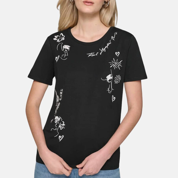 Dámské černé triko Karl Lagerfeld 55891 55087722