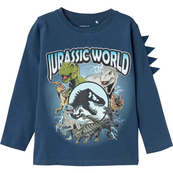 NAME IT Tričko Jolly Jurassic zafírová / sivá / jablková / biela 55132483