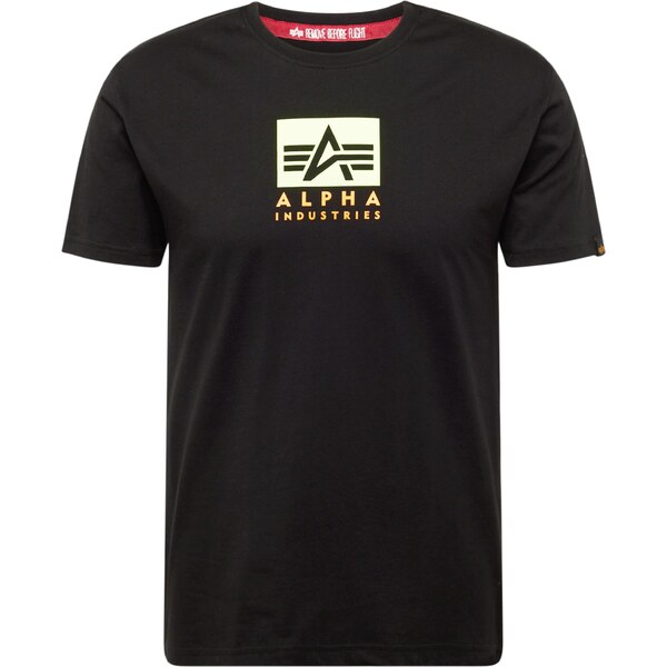 ALPHA INDUSTRIES Tričko limetová / oranžová / čierna 55132981