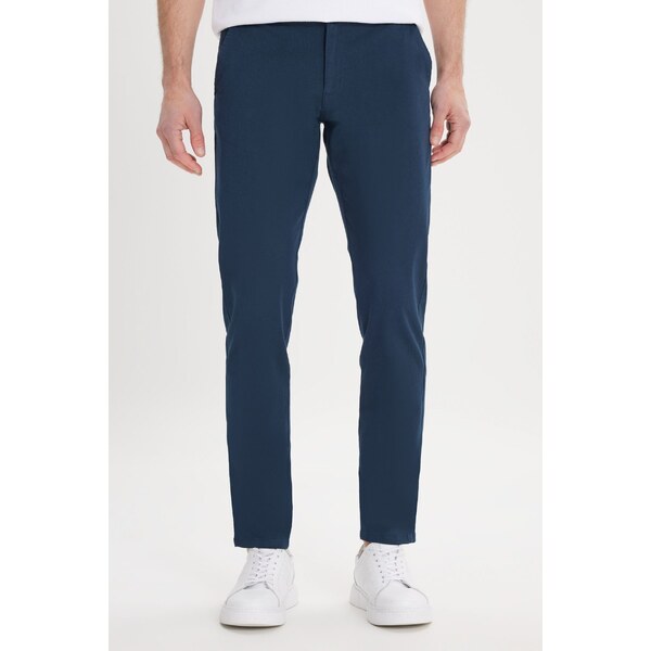 Pánske námornícke modré plátené slim fit nohavice AC&Co / Altınyıldız 50544035