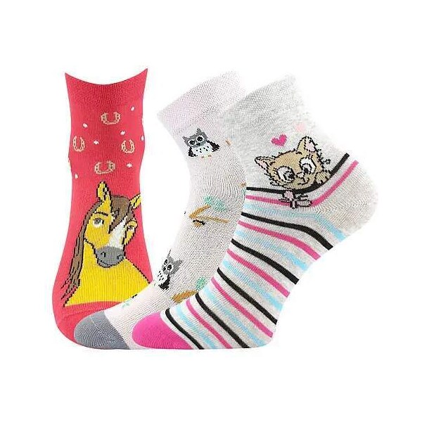 KAY veselé detské slabé ponožky Boma - KONÍK mix D 25-29 1 kus 3 páry 55244295