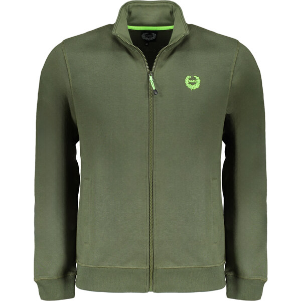 GIAN MARCO VENTURI Zelená pánska mikina na zips 64703055