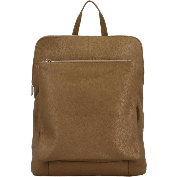 Delami Vera Pelle Dámsky kožený batôžtek/kabelka khaki - Delami Houtel 55297348
