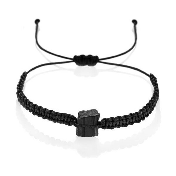 Pánsky macrame náramok s čiernym turmalínom Trimakasi 55248952