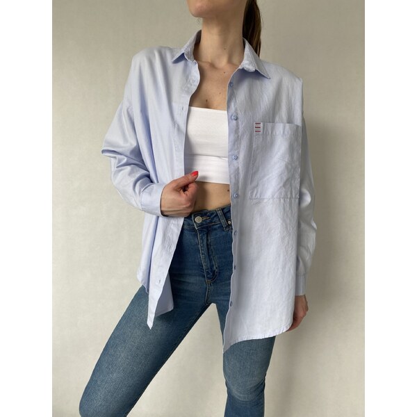 modnenakupy.sk Dámska svetlomodrá oversize košeľa CLAIRE 55253981