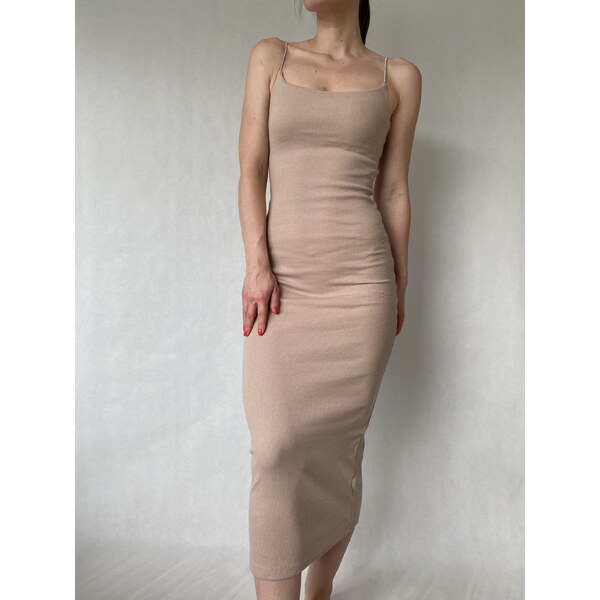 modnenakupy.sk Dámske dlhé rebrované šaty ALMA 55253986