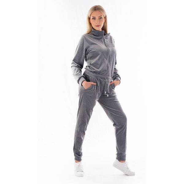 Dendy Dámsky overal plyšový dlhý Grey Veľkosť: XL 63228767
