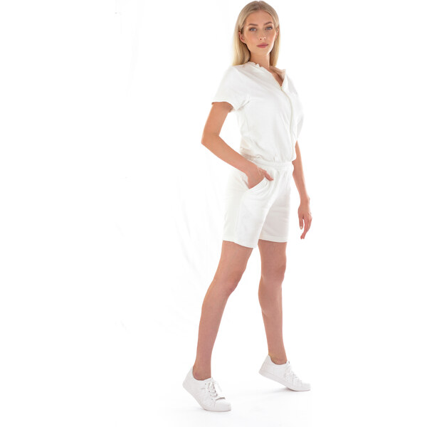 Dendy Dámsky overal teplákový krátký Beige Veľkosť: XL 63228827