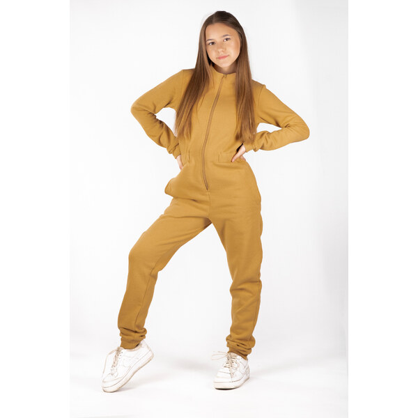 Dendy Dievčenský overal teplákový dlhý Sand Veľkosť: 128 63228755