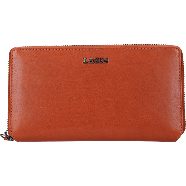 Lagen Dámska kožená peňaženka LG-7654 COGNAC 66583407