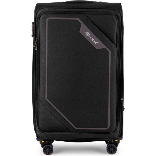 BASIC SOLIER čierny textilný kufor veľ. M SOFTFLEX STL2240 BLACK COFFE 55294472