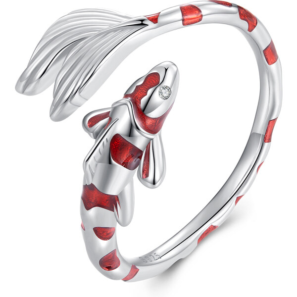 Royal Fashion strieborný prsteň Koi kapor 56586096