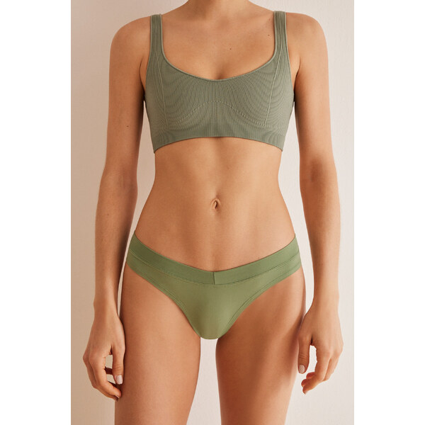 womensecret Zelené tangá s riasením 50876352