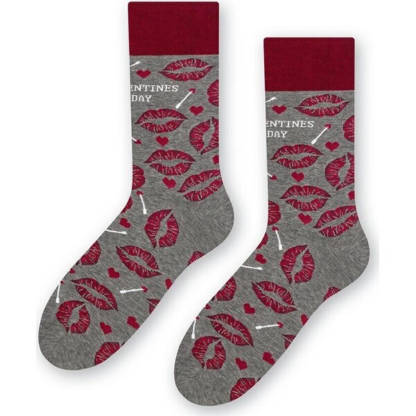 BASIC Sivé pánske ponožky s pusinkami Art.136 KL053, GRAY 55329608