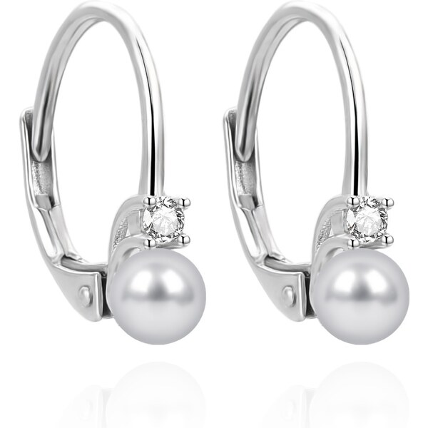 Agato Pôvabné strieborné náušnice so sladkovodnou perlou AGUC3513P-G 66585807