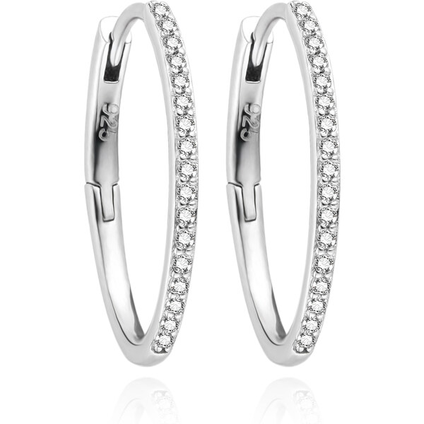Agato Trblietavé strieborné oválne náušnice so zirkónmi AGUC3529/20 66593188