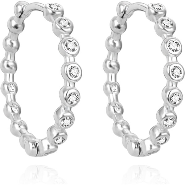 Agato Nadčasové strieborné kruhy so zirkónmi AGUC3530 66590380