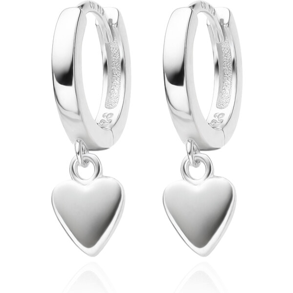 Agato Romantické strieborné kruhy so srdiečkami AGUC3537 66581620