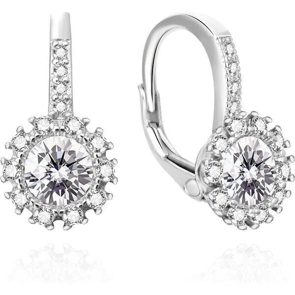 Agato Slušivé strieborné náušnice so zirkónmi AGUC3552 66587486