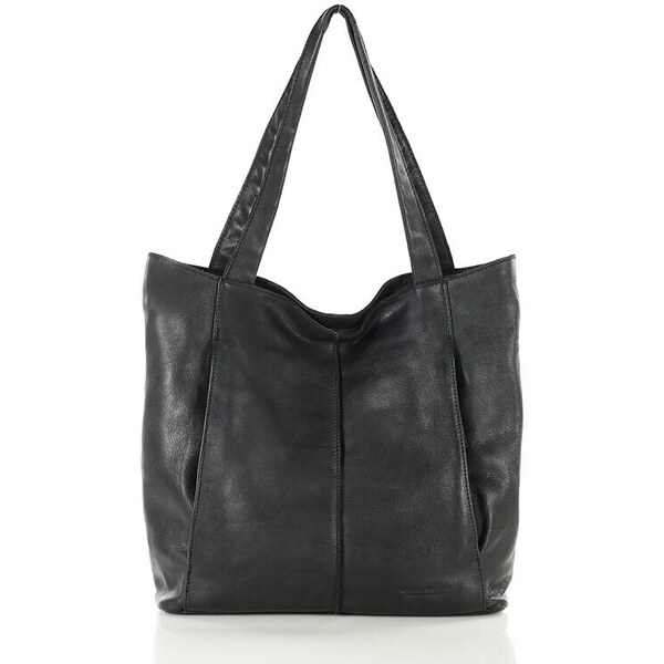 MARCO MAZZINI Mäkká kožená shopper taška | čierna vs108a 55353969