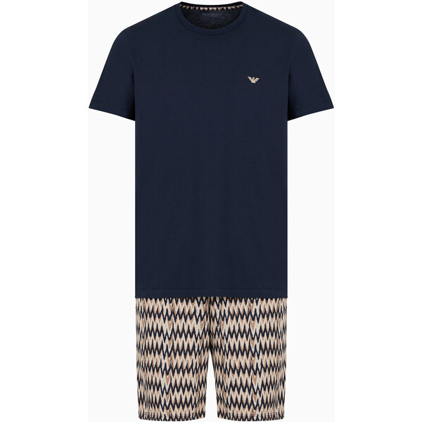 Pánske pyžamo 112101 4R583 18855 hnedé so vzorom - Emporio Armani 55359004