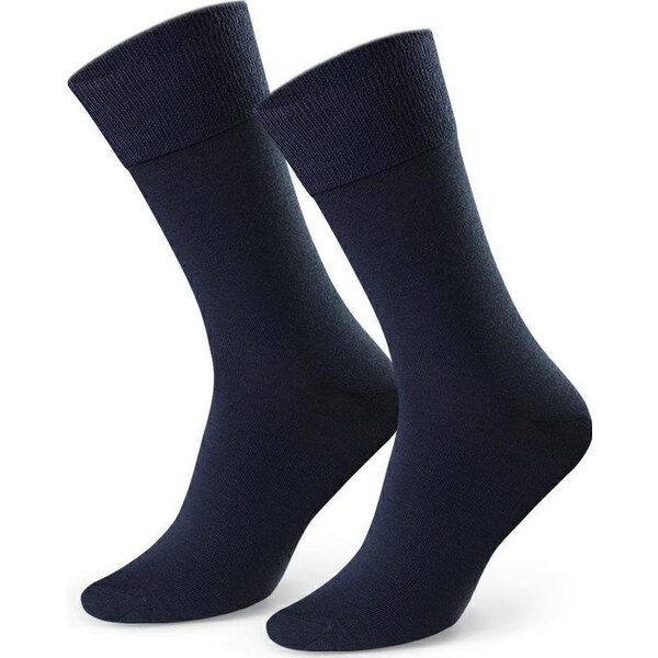 BASIC Tmavomodré pánske ponožky z merino vlny Art.130 LP03, NAVY BLUE 56624409