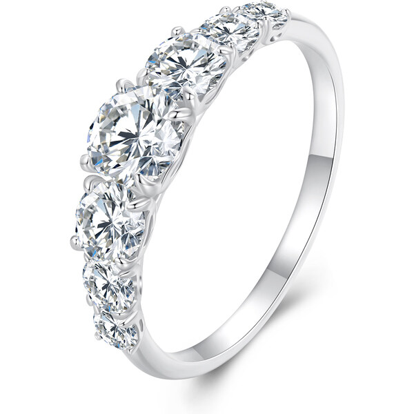 Royal Fashion strieborný prsteň s moissanitom 56586094