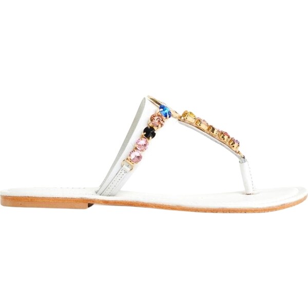 GAUDI Rhinestones White sandále 55326611