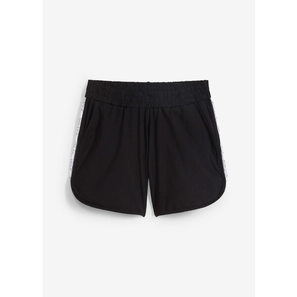 bonprix Športové šortky s kontrastnými pásikmi, farba čierna 55412910