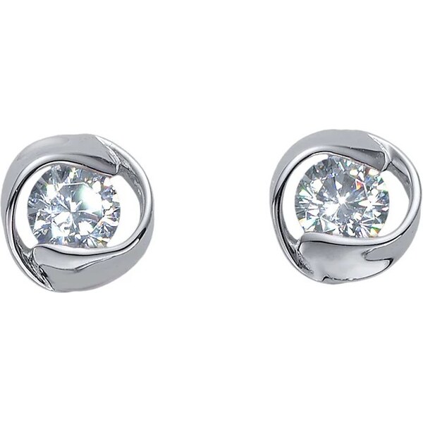 CRYSTalp Moderné strieborné náušnice kôstky Outline 42207.WHI.S 66580985