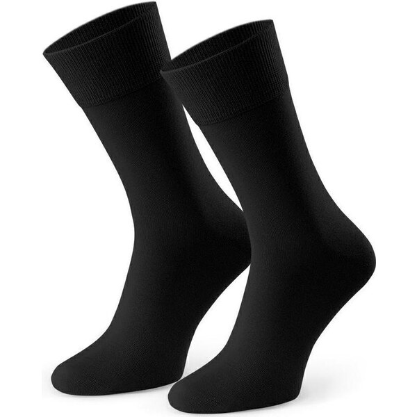 BASIC Čierne pánske bambusové ponožky k obleku Art.124 TM01, BLACK 55451101