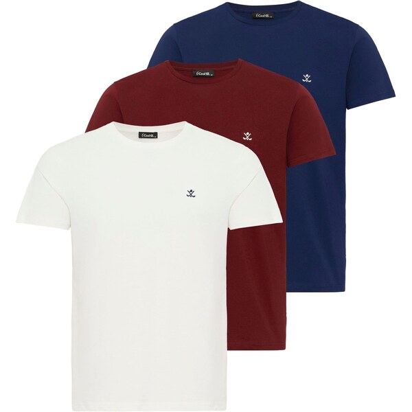 Cool Hill Tričko David námornícka modrá / hrdzavohnedá / biela 55751840