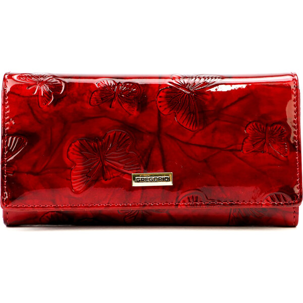 Dámska červená kožená peňaženka s motýľmi (GDPN54) 55906090