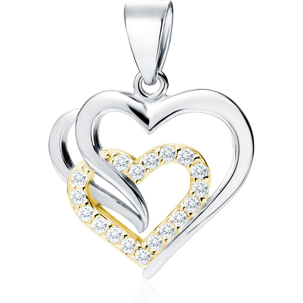 Olivie Strieborný prívesok SPOJENÉ SRDCIA 5660 29917847