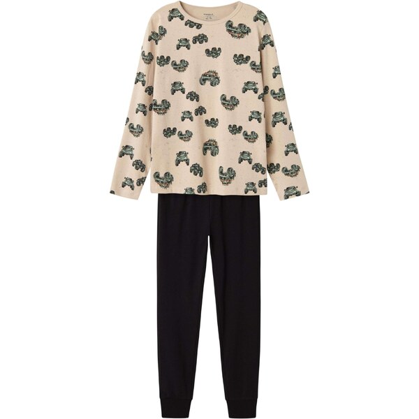 NAME IT Pyžamo Monster Truck hnedá / sivá / sivobéžová / čierna 55587152