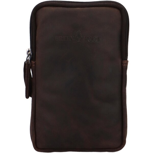 Pánska kožená taška cez plece tmavohnedá - GreenWood Hagar hnedá 60536594